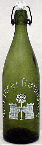 BRAUEREI BAUMBURG EMBOSSED BEER BOTTLE