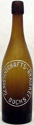 GENOSSENSCHAFTS BRAUEREI EMBOSSED BEER BOTTLE