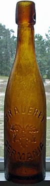 BRAUEREI GERMANIA EMBOSSED BEER BOTTLE