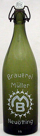 BRAUEREI MLLER EMBOSSED BEER BOTTLE