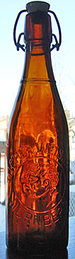 TUCHER WEISS BIER EMBOSSED BEER BOTTLE