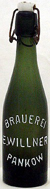 BRAUEREI E. WILLNER EMBOSSED BEER BOTTLE