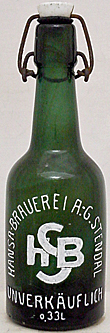 HANSA BRAUEREI EMBOSSED BEER BOTTLE