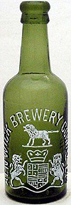 ALNWICK BREWERY COMPANY LIMITED EMBOSSED BEER BOTTLE