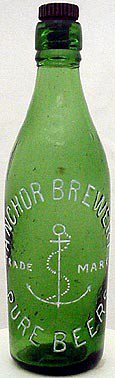 ANCHOR BREWERY PURE BEERS EMBOSSED BEER BOTTLE