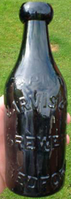 JARVIS & COMPANY BREWERS EMBOSSED BEER BOTTLE