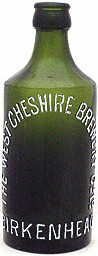 THE WEST CHESHIRE BREWERY COMPANY LIMITED EMBOSSED BEER BOTTLE