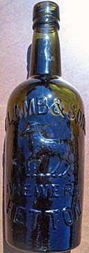 T. LAMB & SONS BREWERS EMBOSSED BEER BOTTLE