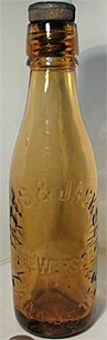 YATES & JACKSON BREWERS EMBOSSED BEER BOTTLE