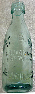 M. B. Co BRITANNIA BREWERY EMBOSSED BEER BOTTLE