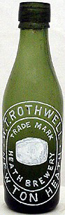 W. T. ROTHWELL HEATH BREWERY EMBOSSED BEER BOTTLE