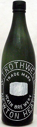 W. T. ROTHWELL HEATH BREWERY EMBOSSED BEER BOTTLE