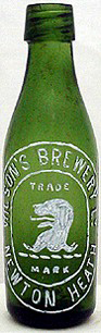 WILSON'S BREWERY LIMITED EMBOSSED BEER BOTTLE