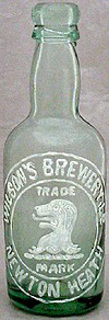 WILSON'S BREWERY LIMITED EMBOSSED BEER BOTTLE