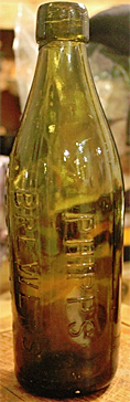 PHIPPS BREWERS EMBOSSED BEER BOTTLE