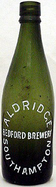 ALDRIDGE BEDFORD BREWERY EMBOSSED BEER BOTTLE