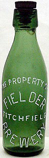 FIELDER BREWERY EMBOSSED BEER BOTTLE