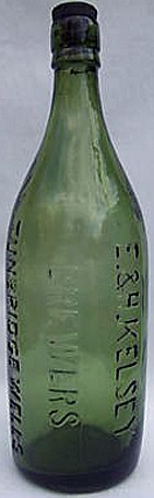 E. & H. KELSEY BREWERS EMBOSSED BEER BOTTLE