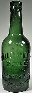 THE OLD WOLVERHAMPTON BREWERIES LIMITED EMBOSSED BEER BOTTLE