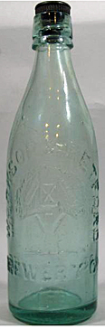 WORKSOP & RETFORD BREWERY COMPANY EMBOSSED BEER BOTTLE