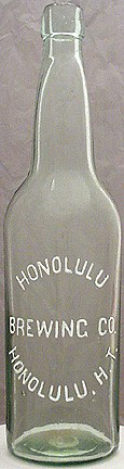 HONOLULU BREWING COMPANY EMBOSSED BEER BOTTLE