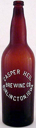 CASPER HEIL BREWING COMPANY EMBOSSED BEER BOTTLE