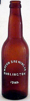 MOEHN BREWING COMPANY EMBOSSED BEER BOTTLE