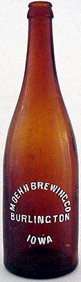 MOEHN BREWING COMPANY EMBOSSED BEER BOTTLE