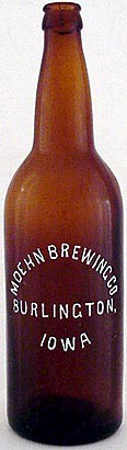 MOEHN BREWING COMPANY EMBOSSED BEER BOTTLE