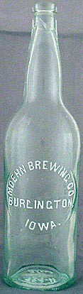 MOEHN BREWING COMPANY EMBOSSED BEER BOTTLE