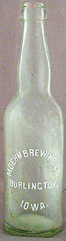 MOEHN BREWING COMPANY EMBOSSED BEER BOTTLE