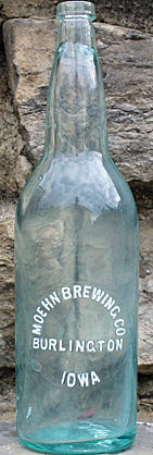 MOEHN BREWING COMPANY EMBOSSED BEER BOTTLE