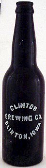 CLINTON BREWING COMPANY EMBOSSED BEER BOTTLE