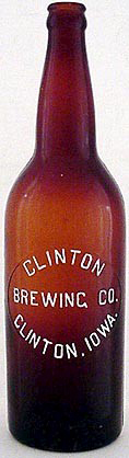 CLINTON BREWING COMPANY EMBOSSED BEER BOTTLE