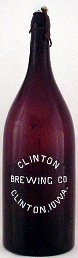 CLINTON BREWING COMPANY EMBOSSED BEER BOTTLE