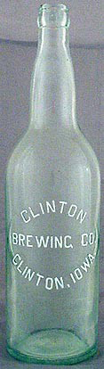 CLINTON BREWING COMPANY EMBOSSED BEER BOTTLE