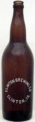 CLINTON BREWING COMPANY EMBOSSED BEER BOTTLE