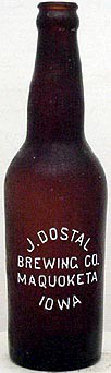 J. DOSTAL BREWING COMPANY EMBOSSED BEER BOTTLE