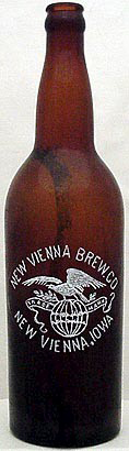 NEW VIENNA BREWING COMPANY EMBOSSED BEER BOTTLE