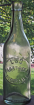 PABST BEER EMBOSSED BEER BOTTLE