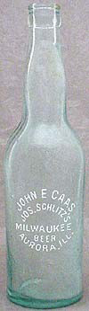 JOSEPH SCHLITZ'S MILWAUKEE BEER EMBOSSED BEER BOTTLE