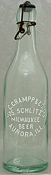 JOSEPH SCHLITZ'S MILWAUKEE BEER EMBOSSED BEER BOTTLE