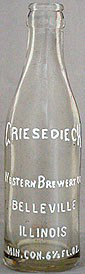 GRIESEDIECK WESTERN BREWERY COMPANY EMBOSSED BEER BOTTLE