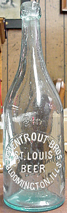 LOWENTROUT BROTHERS ST. LOUIS BEER EMBOSSED BEER BOTTLE