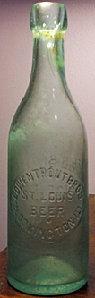 LOWENTROUT BROTHERS ST. LOUIS BEER EMBOSSED BEER BOTTLE