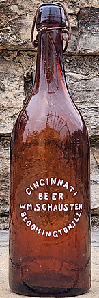 WILLIAM SCHAUSTEN CINCINNATI BEER EMBOSSED BEER BOTTLE