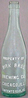 BIRK BROTHERS BREWING COMPANY EMBOSSED BEER BOTTLE