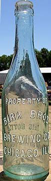 BIRK BROTHERS BREWING COMPANY EMBOSSED BEER BOTTLE