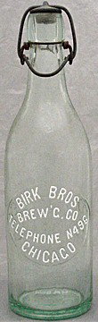 BIRK BROTHERS BREWING COMPANY EMBOSSED BEER BOTTLE