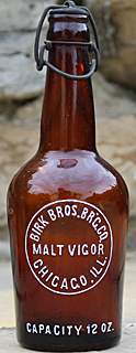 BIRK BROTHERS BREWING COMPANY EMBOSSED BEER BOTTLE